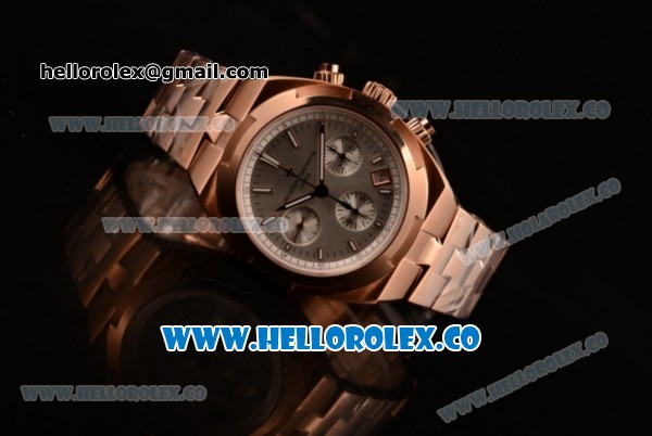 Vacheron Constantin Overseas Chrono Miyota 9015 Automatic Rose Gold Case with Gray Dial and Rose Gold Bracelet - Click Image to Close